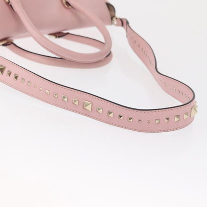 Valentino Garavani Demilune Flap Satchel Leather, Pink, Leather, Handbag