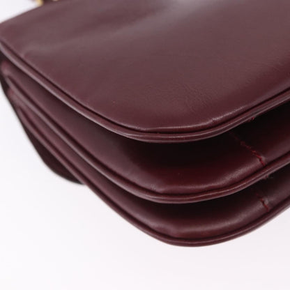 Celine Shoulder Leather, Burgundy, Leather, Shoulder Bag