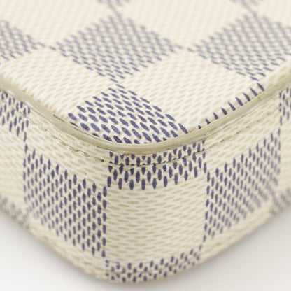 Louis Vuitton Pochette Felicie Damier, White, Canvas, Clutch