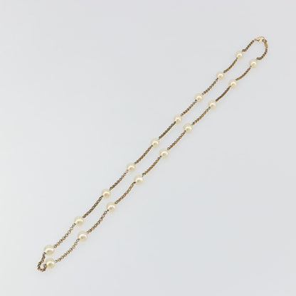 Chanel Pearl Station Metal and Faux Pearl, Gold, Metal, Necklace
