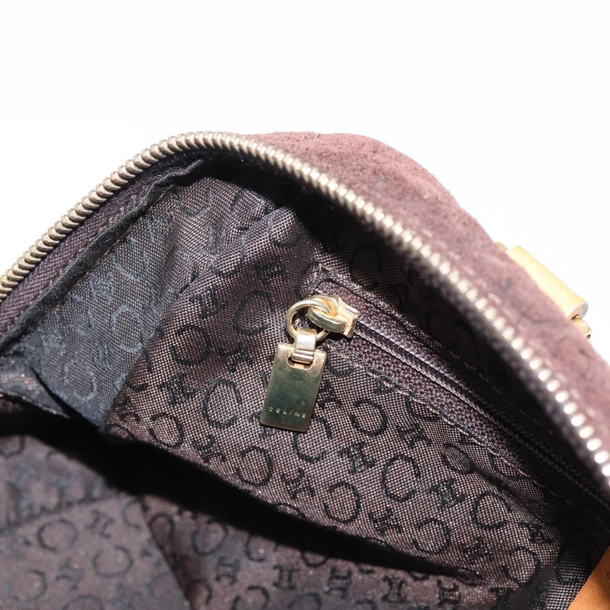 Celine C Macadam Suede and Leather, Brown, Suede, Handbag