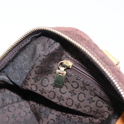 Celine C Macadam Suede and Leather, Brown, Suede, Handbag