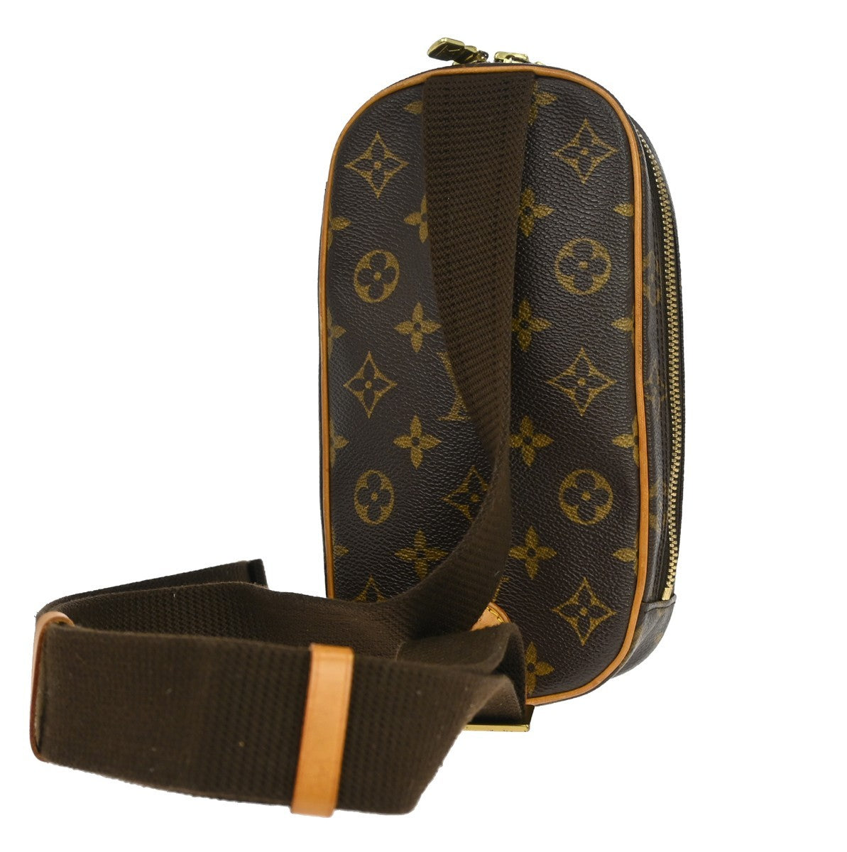 Louis Vuitton Pochette Gange Monogram Canvas, Brown, Canvas, Clutch