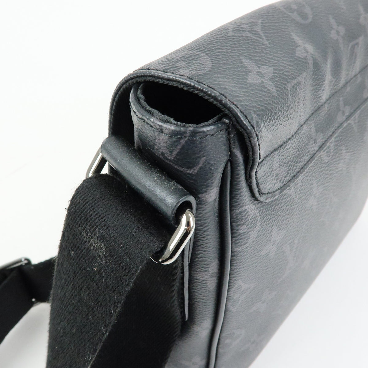 Louis Vuitton District Messenger Monogram Eclipse Canvas, Gray, Canvas, Handbag