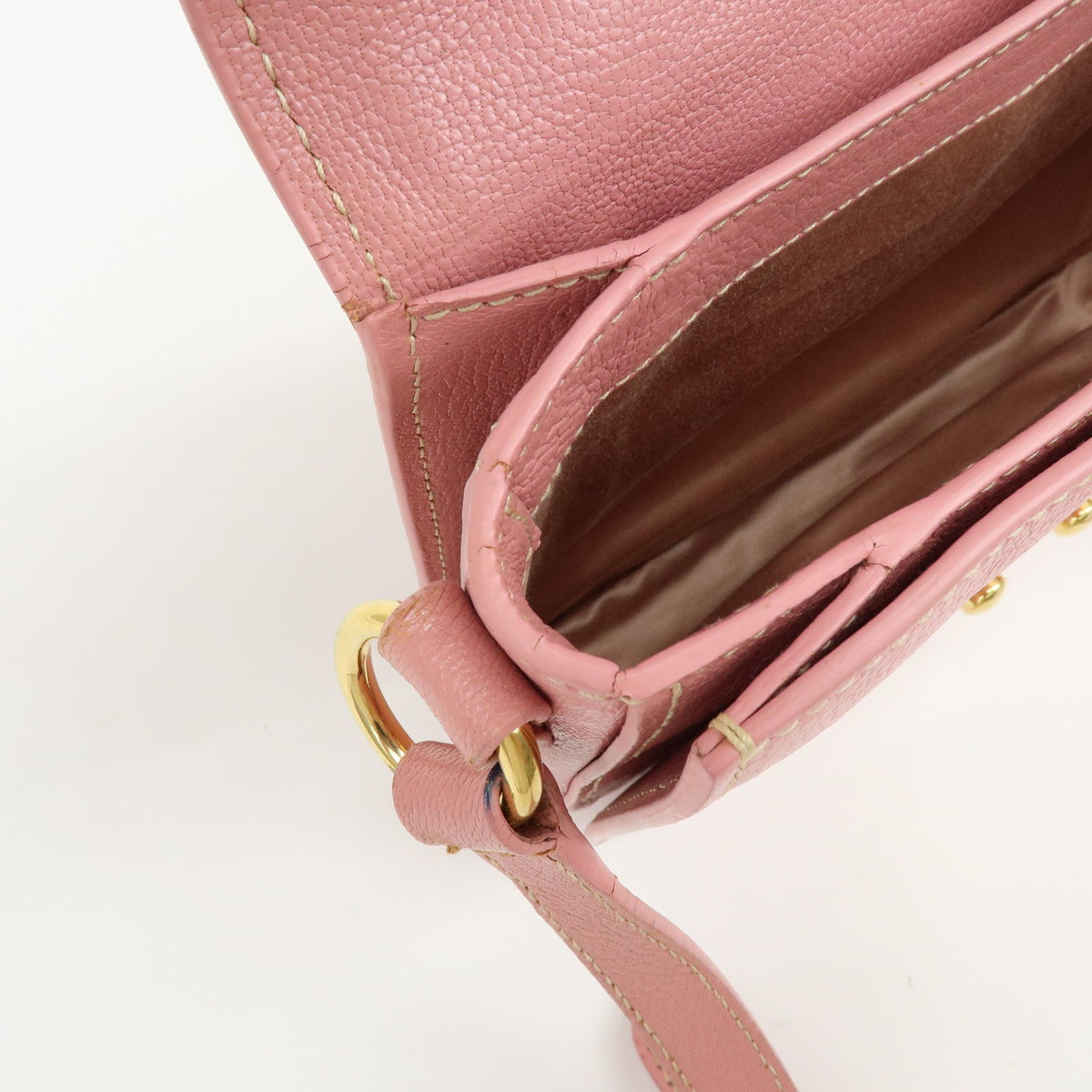 Miu Miu Madras Top Handle Leather, Pink, Leather, Handbag