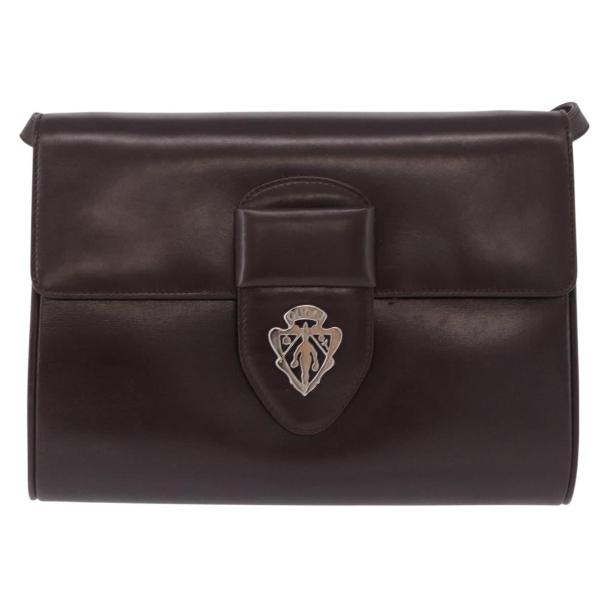 Gucci Vintage Leather, Brown, Leather, Shoulder Bag