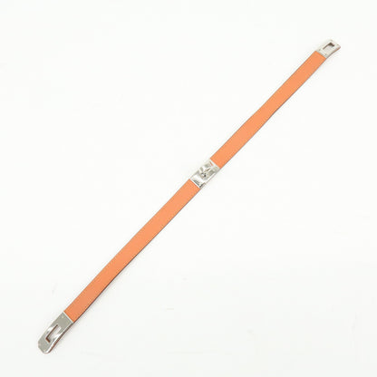 Hermes Kelly Double Tour Leather, Orange, Leather, Bracelet
