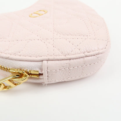 Christian Dior DiorAmour Caro Heart Pouch with Chain Cannage Quilt Calfskin, Pink, Leather, Clutch