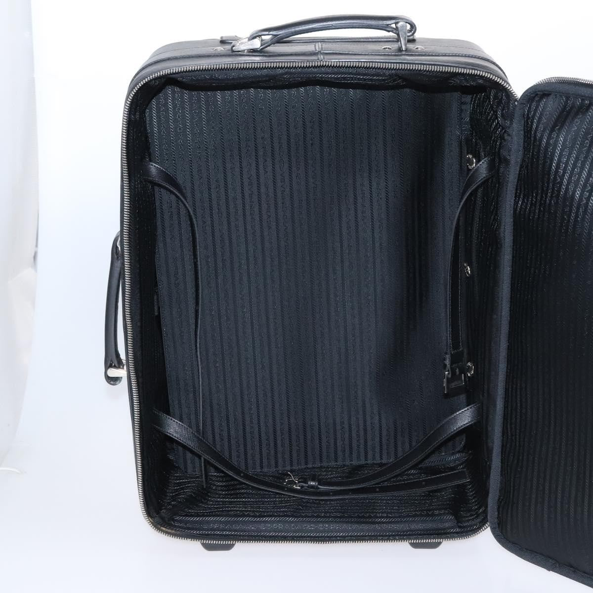 Prada Expandable Front Zip Boston Tessuto, Black, Leather, Travel Bag