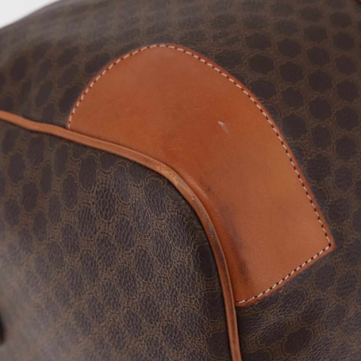 Celine Vintage Duffle Macadam Coated Canvas, Brown, Canvas, Handbag