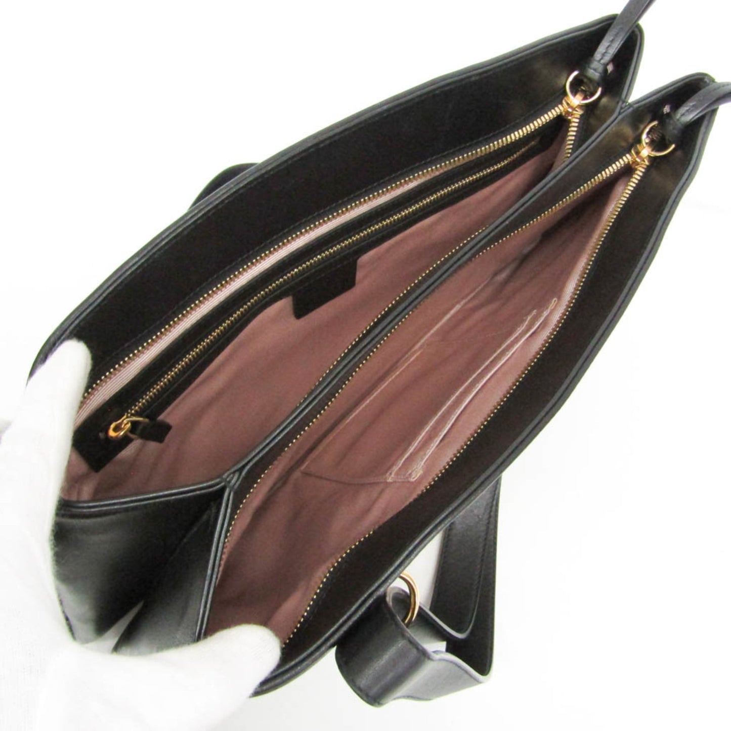 Gucci Arli Top Handle Leather, Black, Leather, Handbag