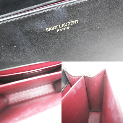 Saint Laurent Cassandra Leather, Black, Leather, Shoulder Bag