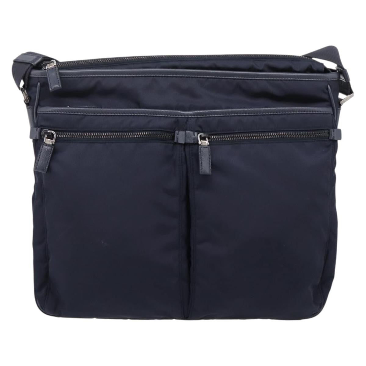 Prada Shoulder Tessuto, Navy, Nylon, Shoulder Bag