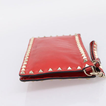 Valentino Garavani Rockstud Clutch Leather, Black, Leather, Clutch