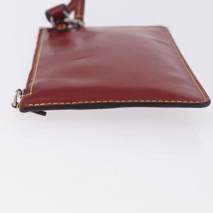 Louis Vuitton Neverfull Leather, Red, Leather, Clutch