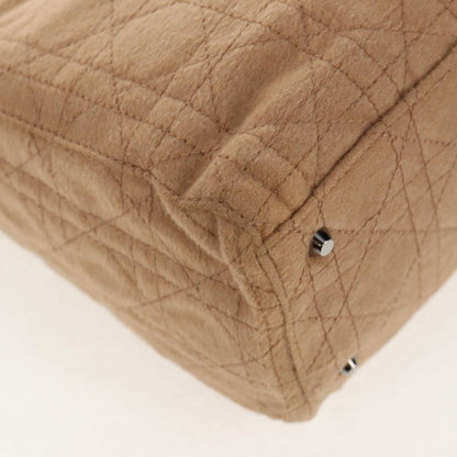 Christian Dior Cannage Handbag Canvas, BEIGE, COTTON, Handbag