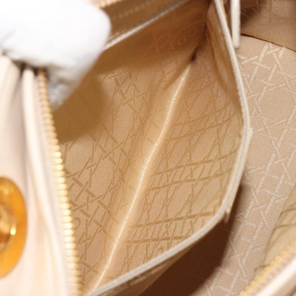 Christian Dior Lady Dior Cannage Quilt Lambskin, White, Leather, Handbag
