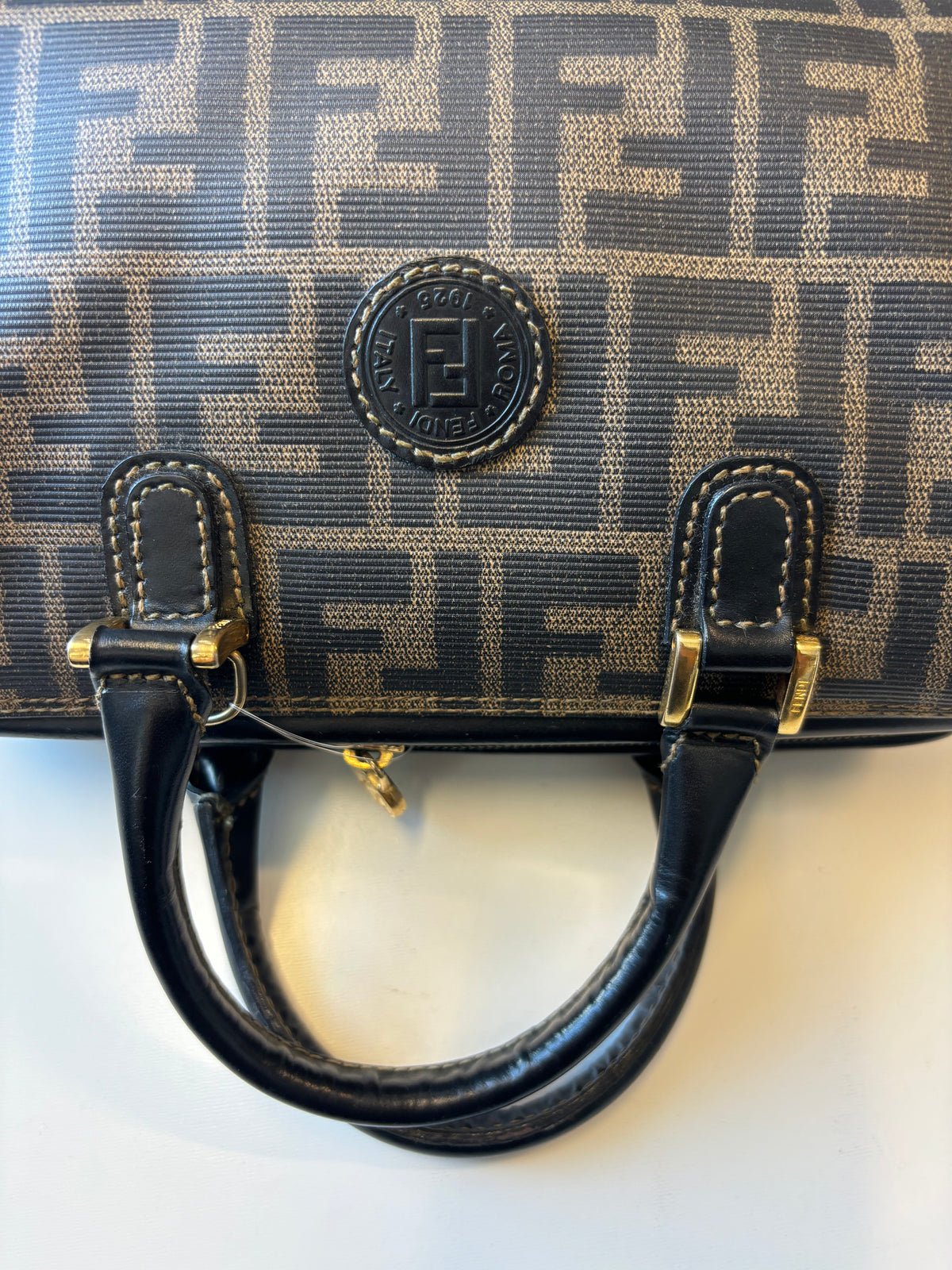 Fendi Zucca Canvas, Brown, Canvas, Handbag