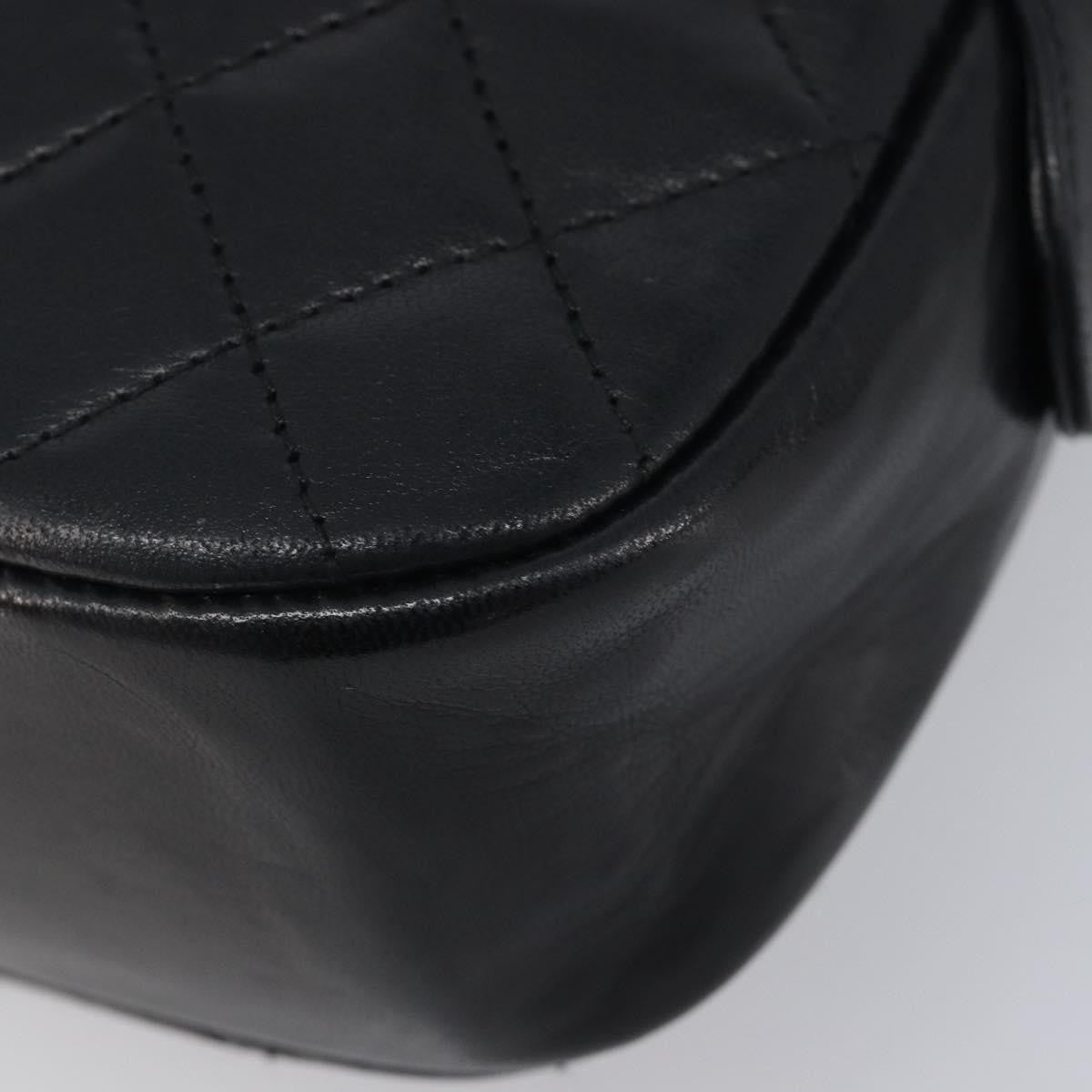 Chanel Vintage Front Pocket Camera Chevron Lambskin, Black, Leather, Handbag
