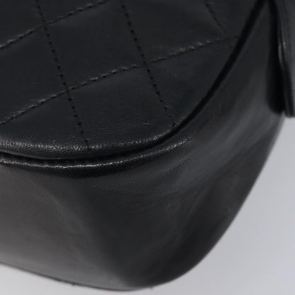 Chanel Vintage Front Pocket Camera Chevron Lambskin, Black, Leather, Handbag