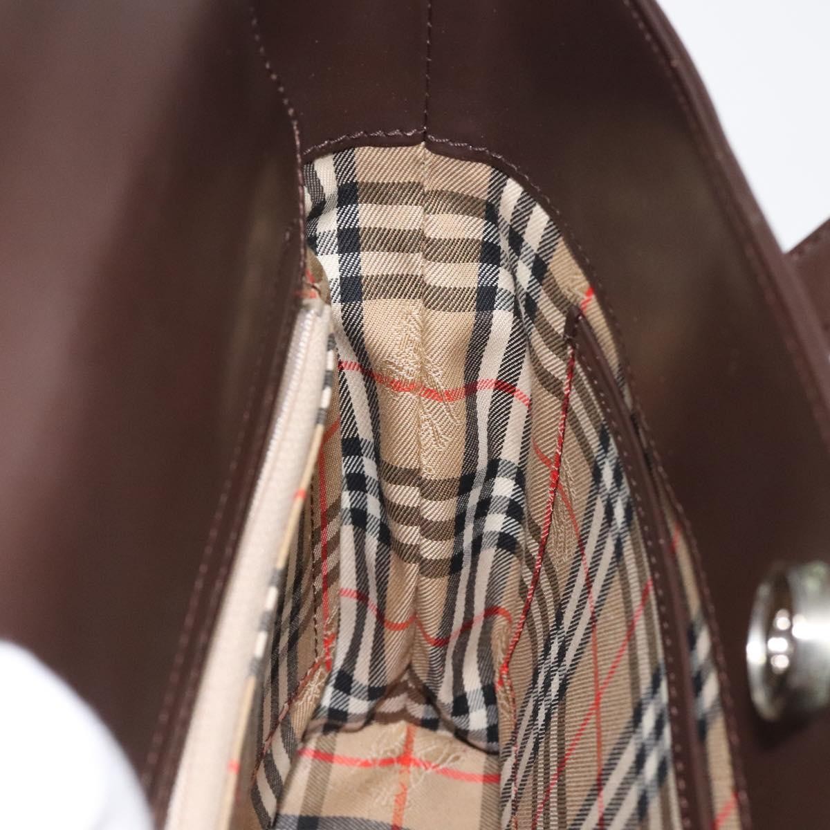 Burberry Nova check Leather, Brown, Leather, Handbag