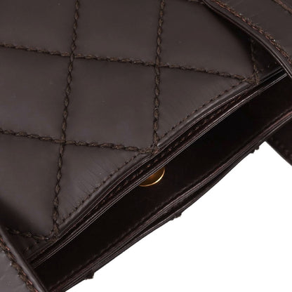 Chanel Surpique Quilted Leather, Brown, Leather, Tote Bag