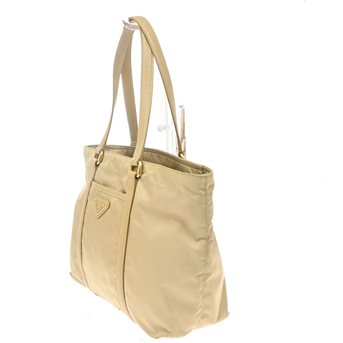 Prada Re-Edition 1978 Pocket Re-Nylon with Saffiano Leather, Beige, Nylon, Tote Bag