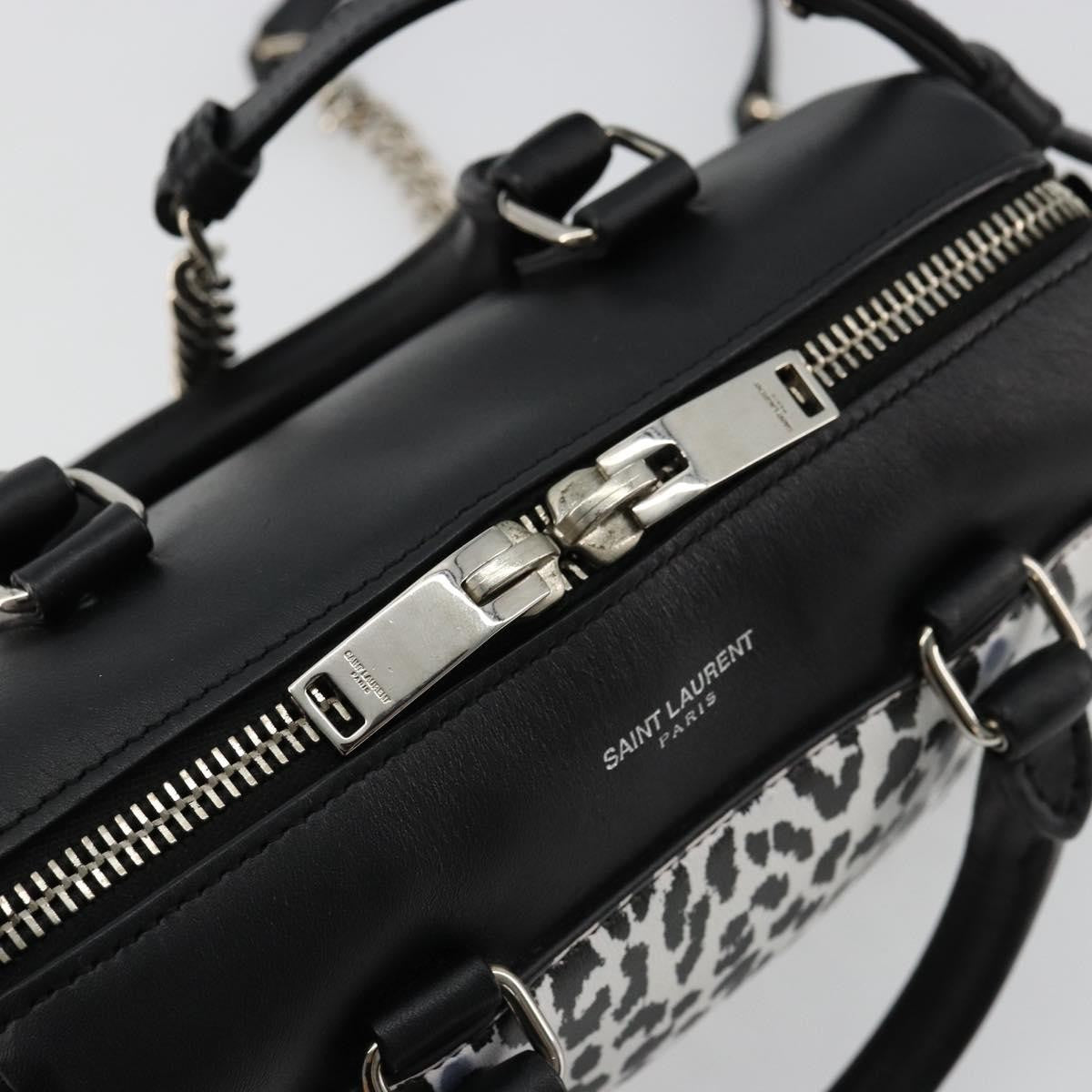Saint Laurent Classic Baby Duffle Printed Leather, Black, Leather, Handbag