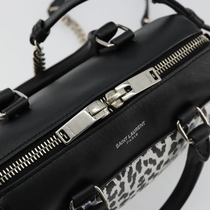 Saint Laurent Classic Baby Duffle Printed Leather, Black, Leather, Handbag