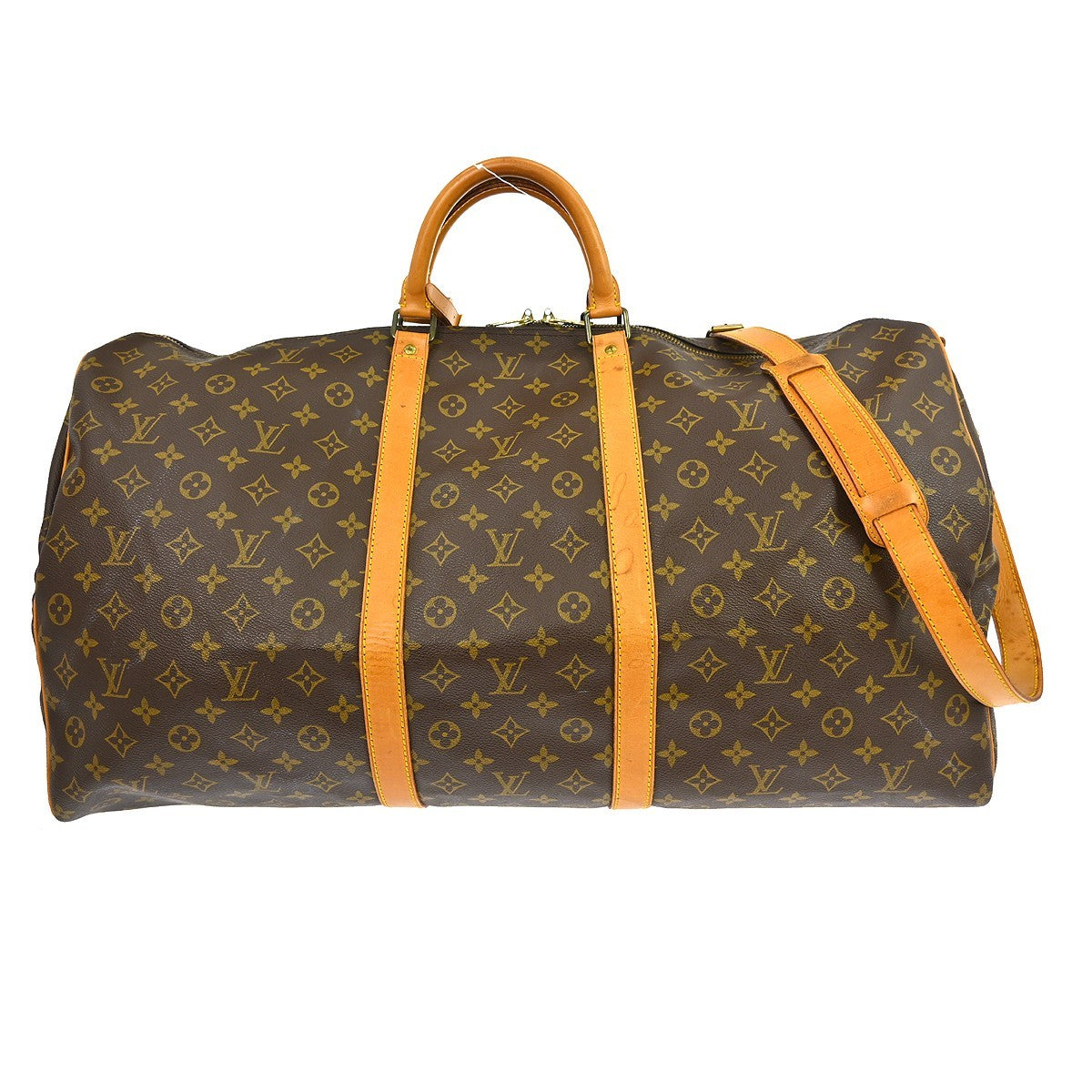 Louis Vuitton Keepall Bandoulière Monogram, Brown, Canvas, Travel Bag