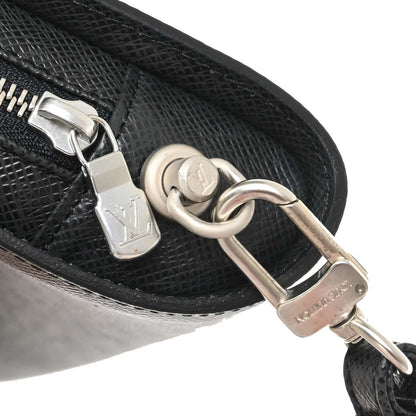 Louis Vuitton Pochette Baikal Clutch Taiga Leather, Black, Leather, Clutch