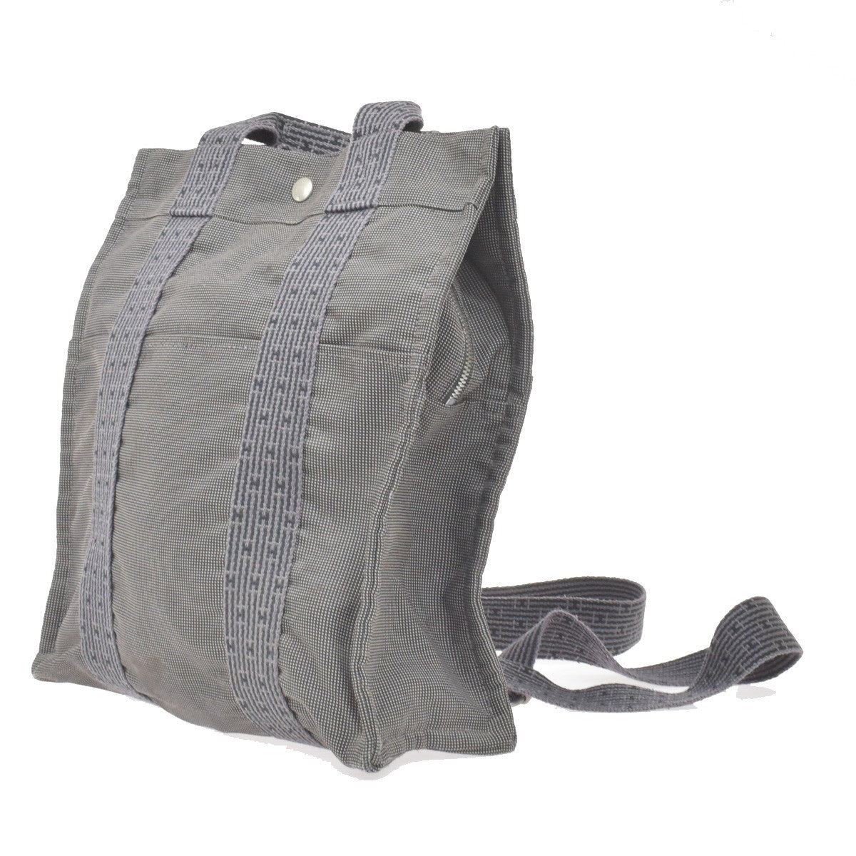 Hermes Herline Canvas, Gray, Canvas, Backpack