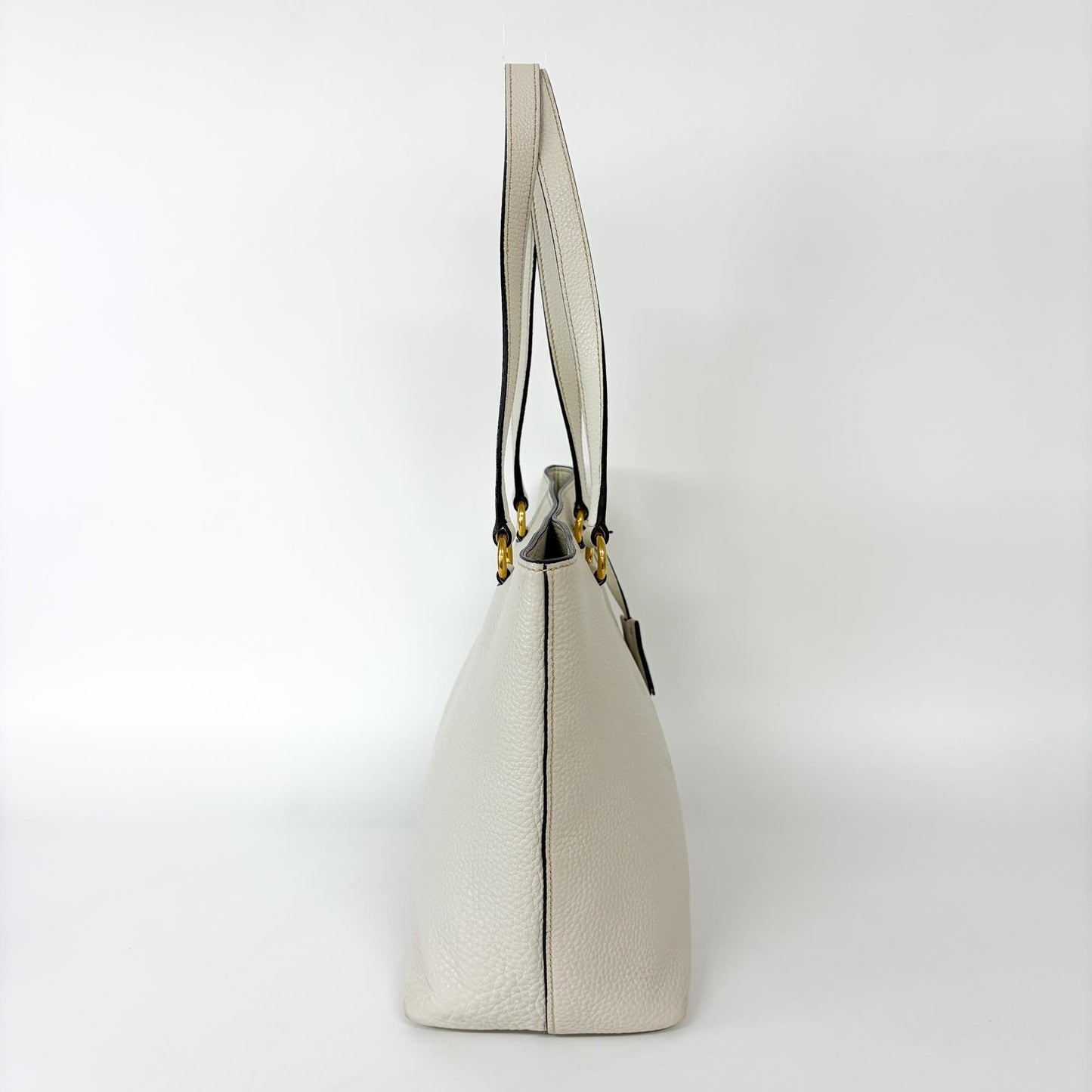 Prada Prada Vitello Phenix Leather Tote Bag Black Large phenix leather, White, Calfskin, Tote Bag