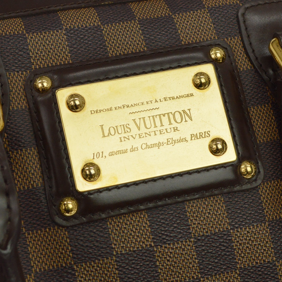 Louis Vuitton Berkeley Damier Ebene, Brown, Canvas, Handbag