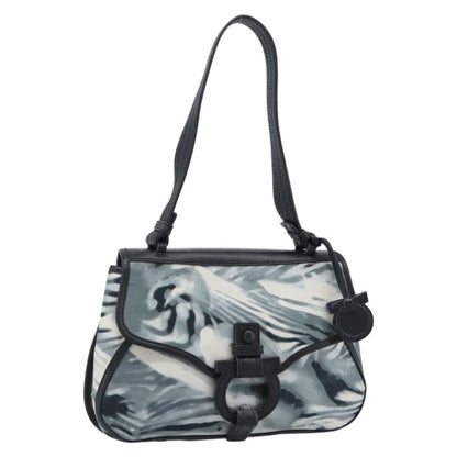 Salvatore Ferragamo Gancini Nylon, Gray, Nylon, Crossbody Bag