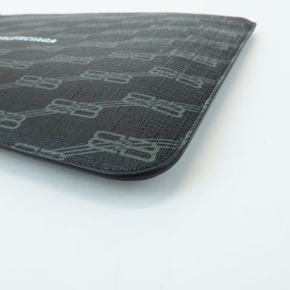 Balenciaga Signature Pouch Monogram PVC Leather, Black, Canvas, Clutch