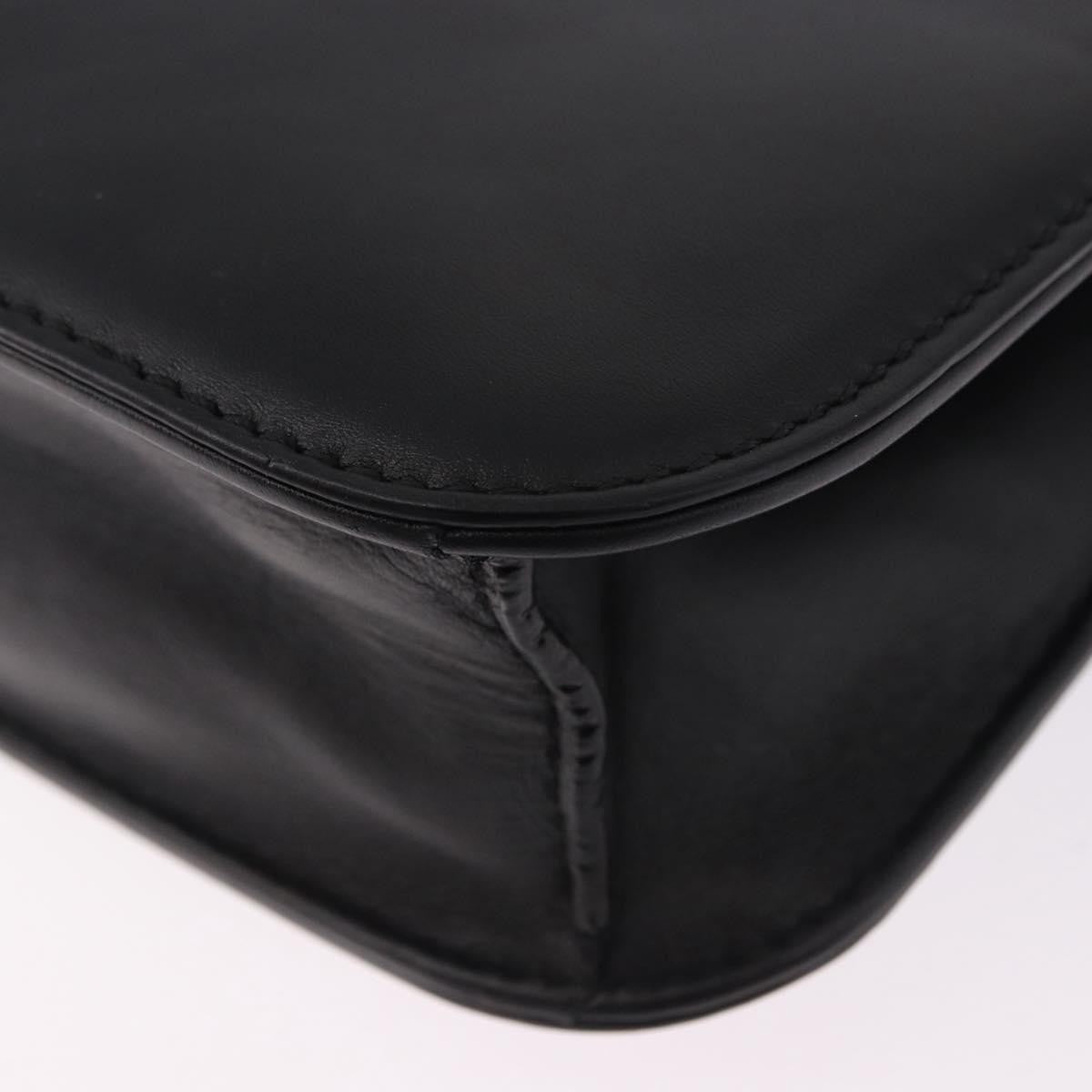 Valentino Garavani Glam Lock Leather, Black, Leather, Shoulder Bag