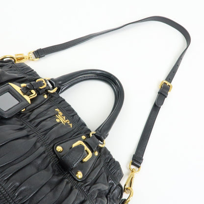 Prada Gaufre Convertible Nappa Leather, Black, Leather, Tote Bag