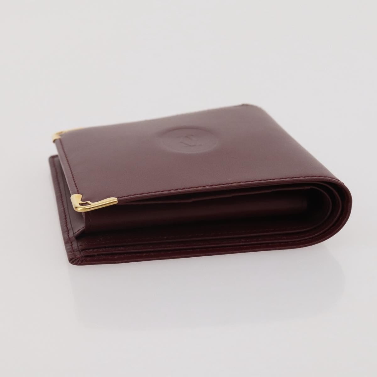 Cartier Coin Purse Must de Cartier Leather, Burgundy, Leather, Wallet