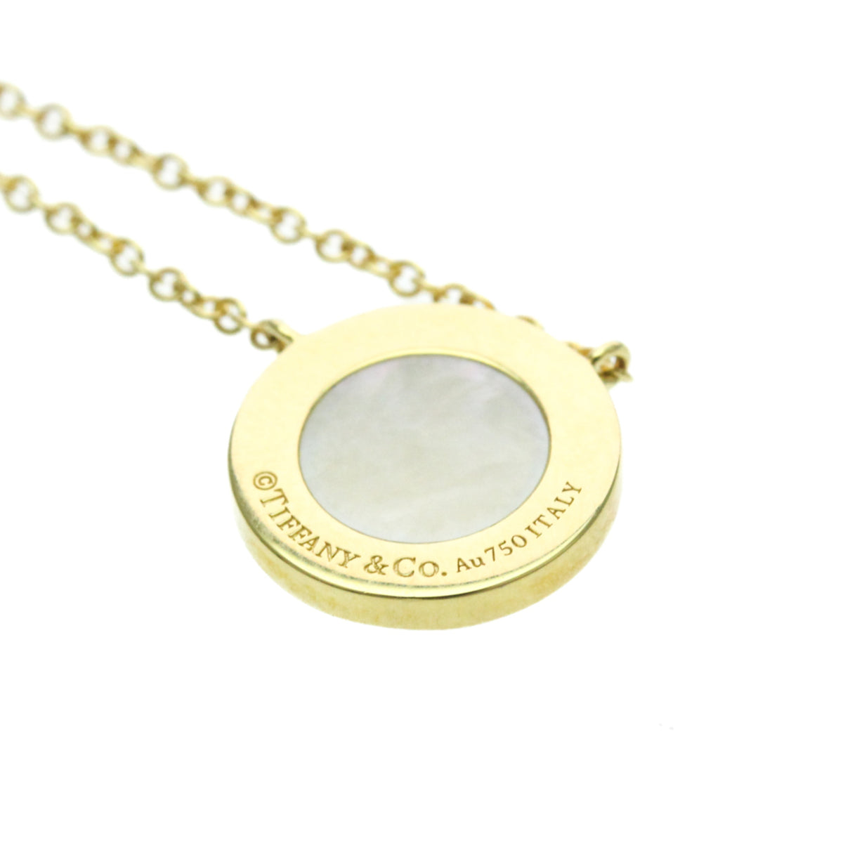 Tiffany & Co. T Circle Pendant 18K Yellow Gold with Diamond, Yellow, Yellow Gold, Necklace