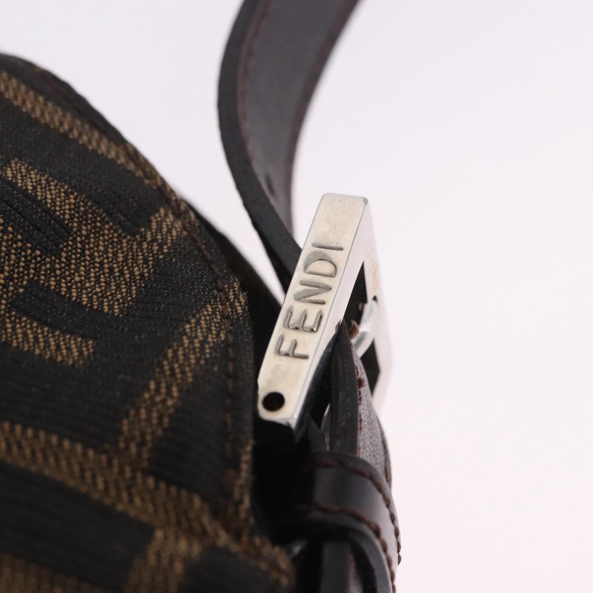 Fendi Baguette Pochette Zucca Canvas, Brown, Canvas, Clutch