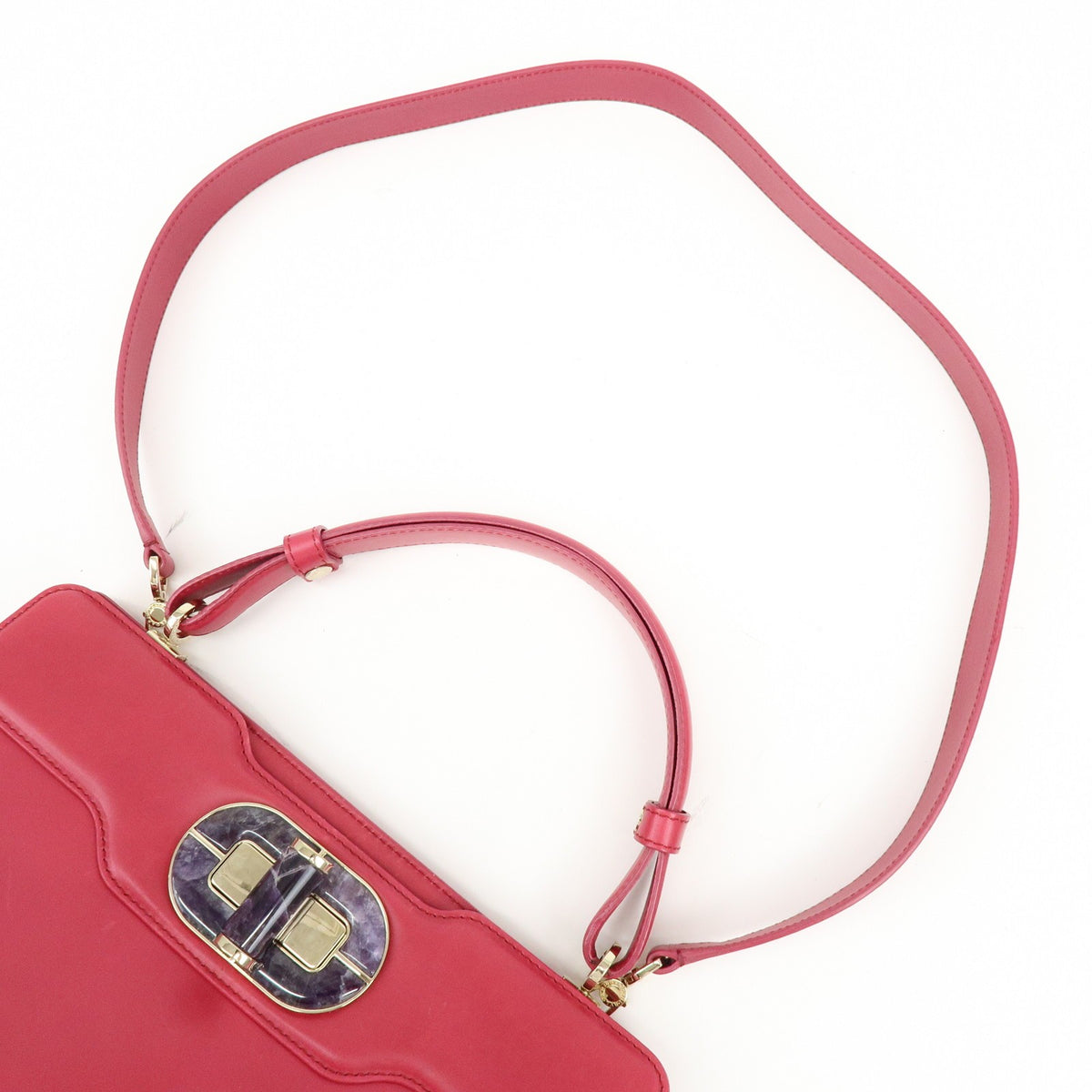Bvlgari Isabella Rossellini Leather, Pink, Leather, Handbag
