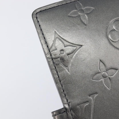 Louis Vuitton Agenda Cover Patent Leather, Black, Canvas, Wallet