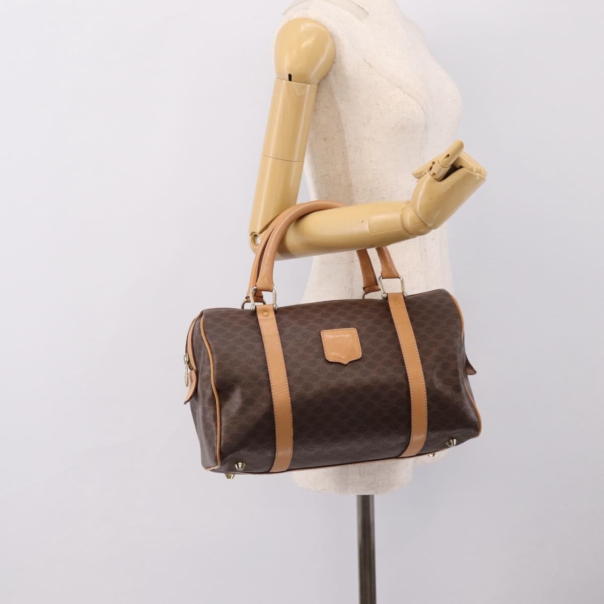 Celine boston Macadam Canvas, Brown, Canvas, Travel Bag