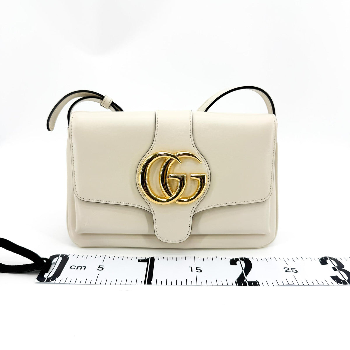 Gucci Arli Leather, White, Leather, Shoulder Bag