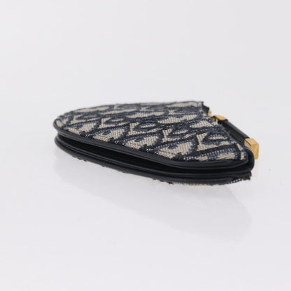 Christian Dior Vintage Saddle Zip Coin Purse Diorissimo Canvas, Navy, Canvas, Clutch