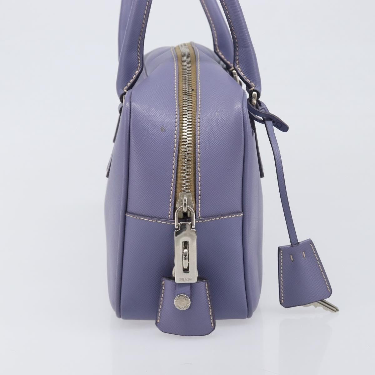 Prada Bauletto Saffiano, Purple, Leather, Handbag