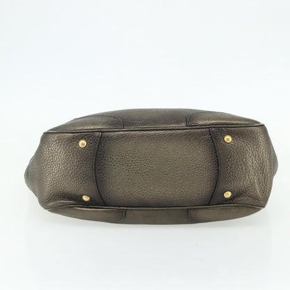 Prada Side Pocket Hobo Vitello Daino, Gold, Leather, Shoulder Bag