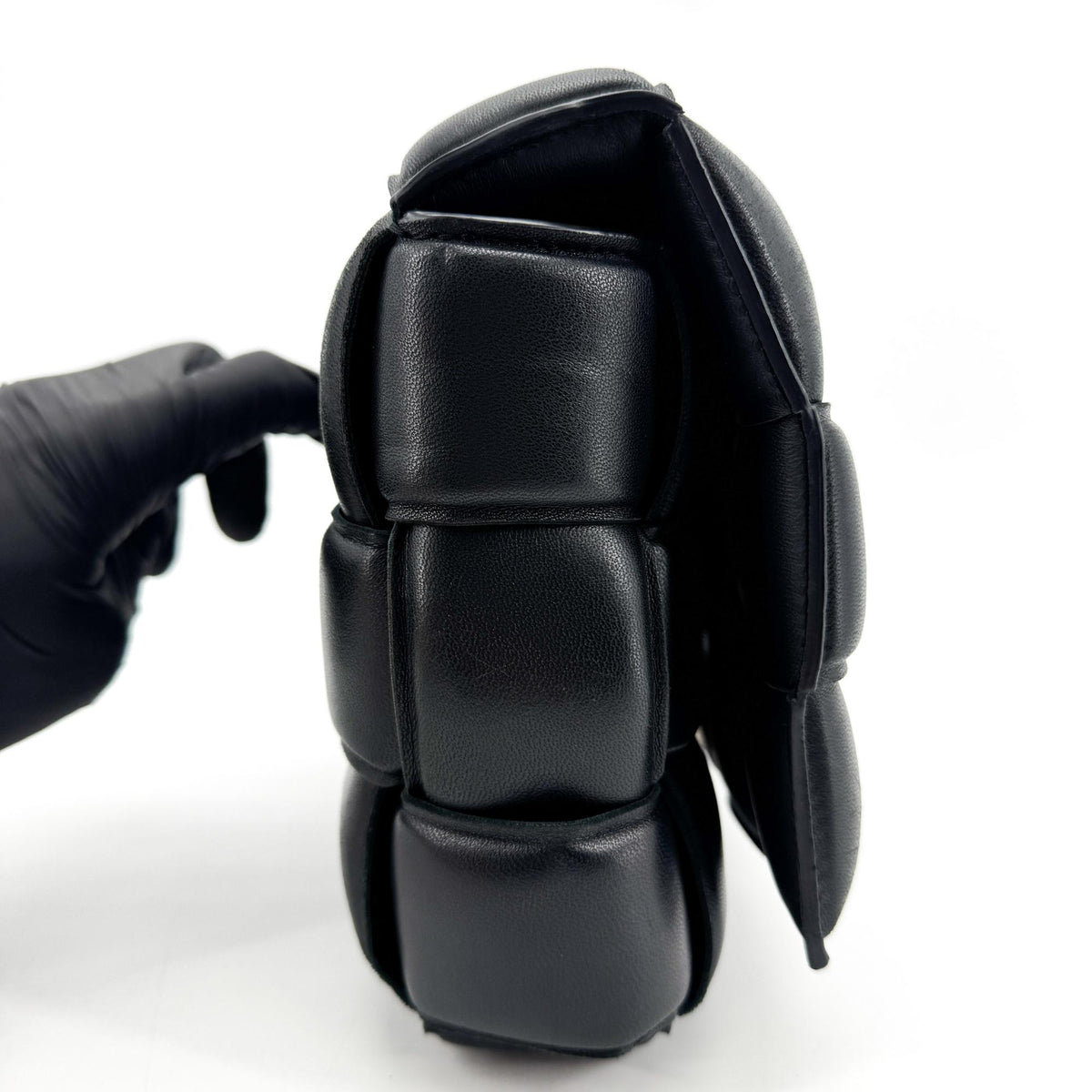 Bottega Veneta Cassette Padded Maxi Intrecciato Leather, Black, Leather, Crossbody Bag