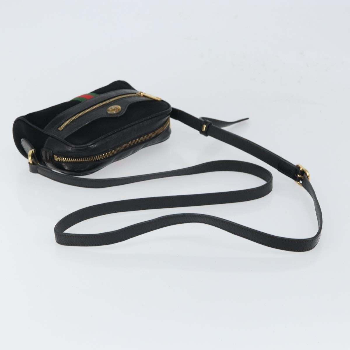 Gucci Ophidia Suede, Black, Suede, Shoulder Bag